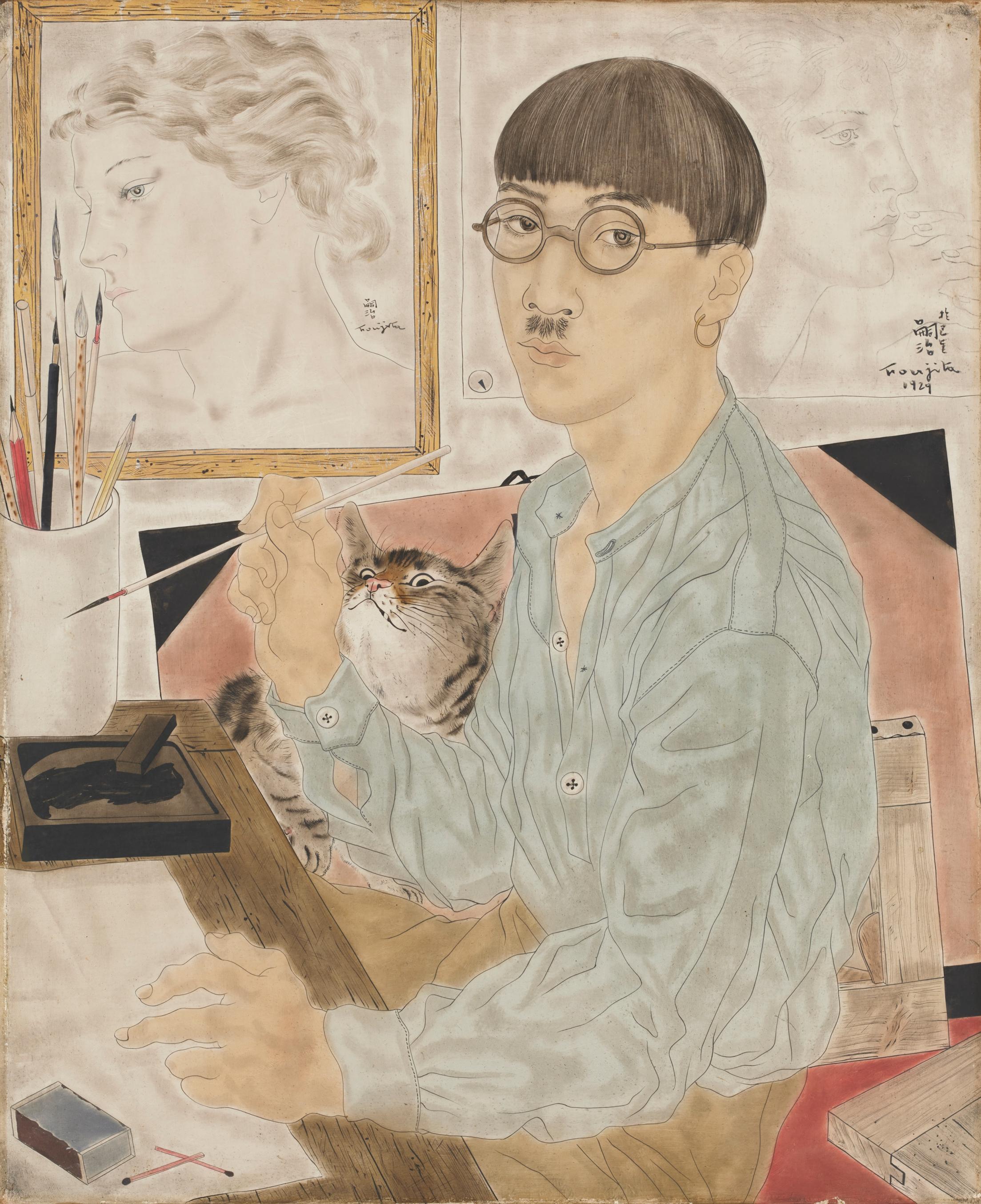 藤田嗣治_自画像（修復後） m