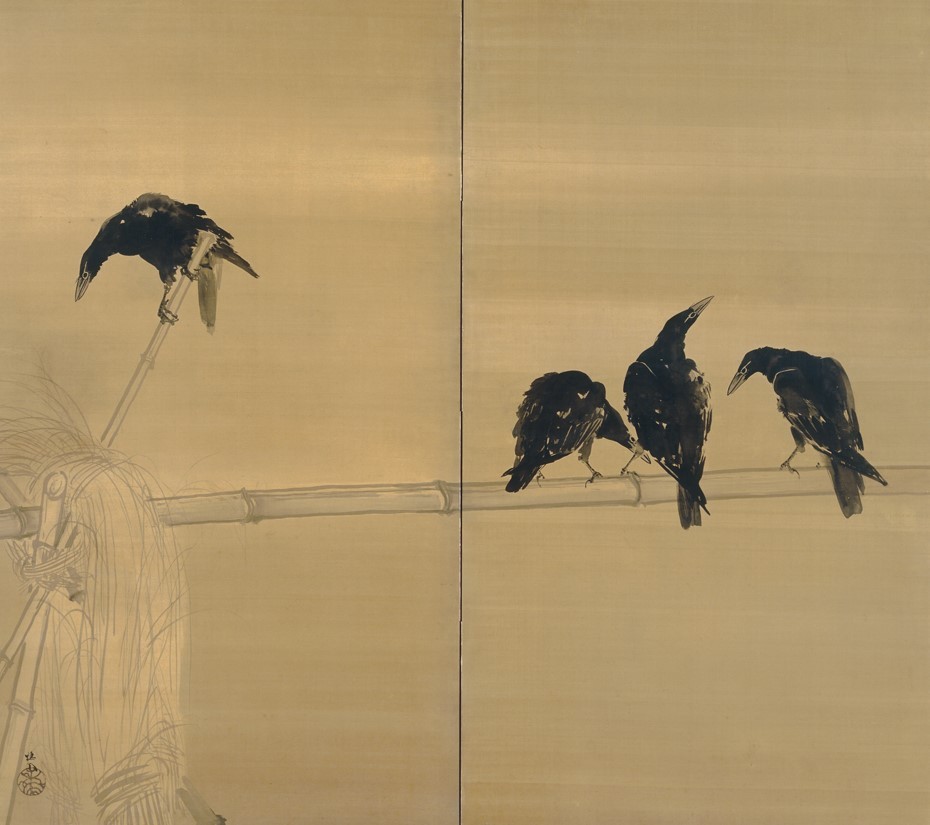 ★4竹内栖鳳《烏図屏風》1899年頃