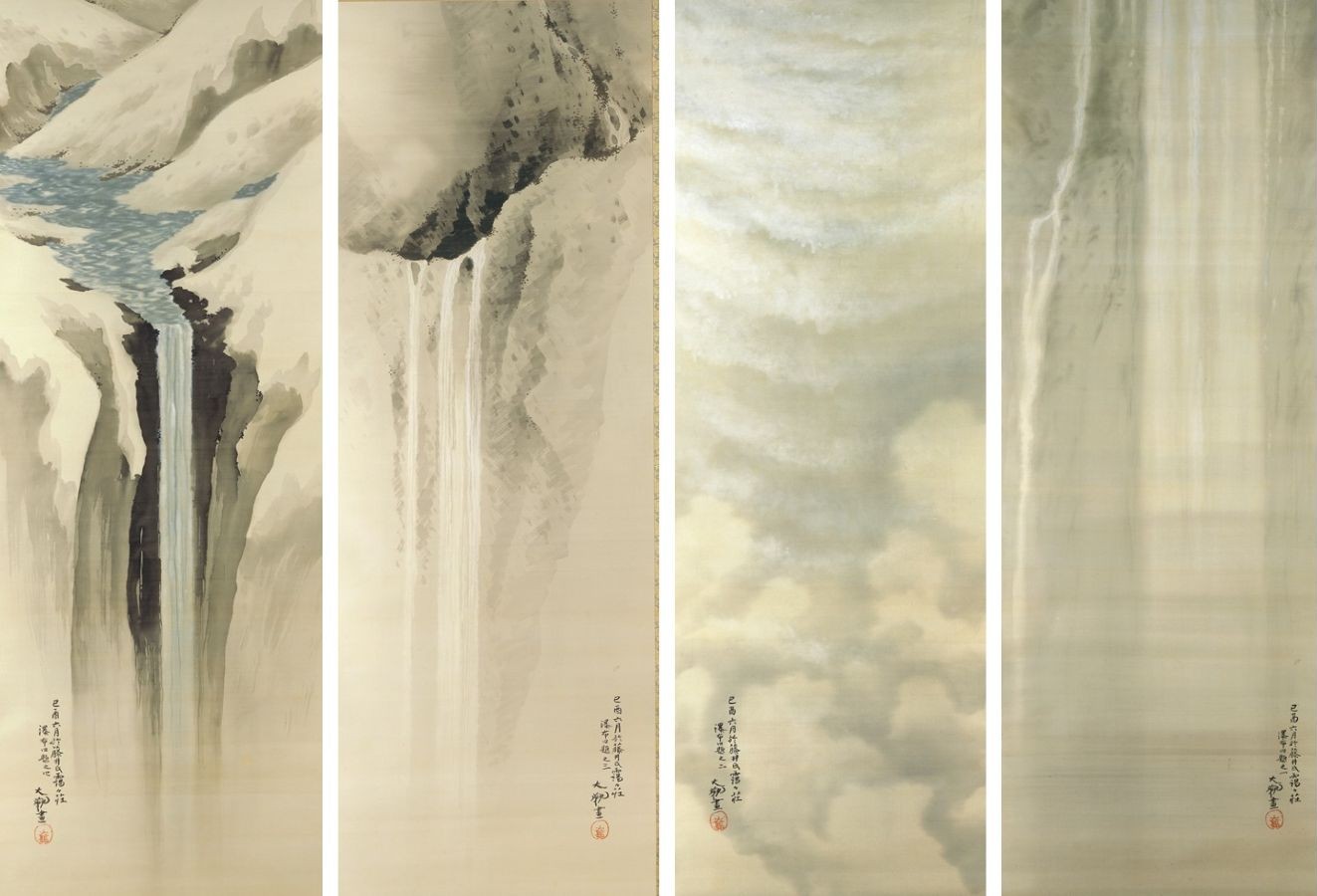 横山大観《瀑布四題》1909年