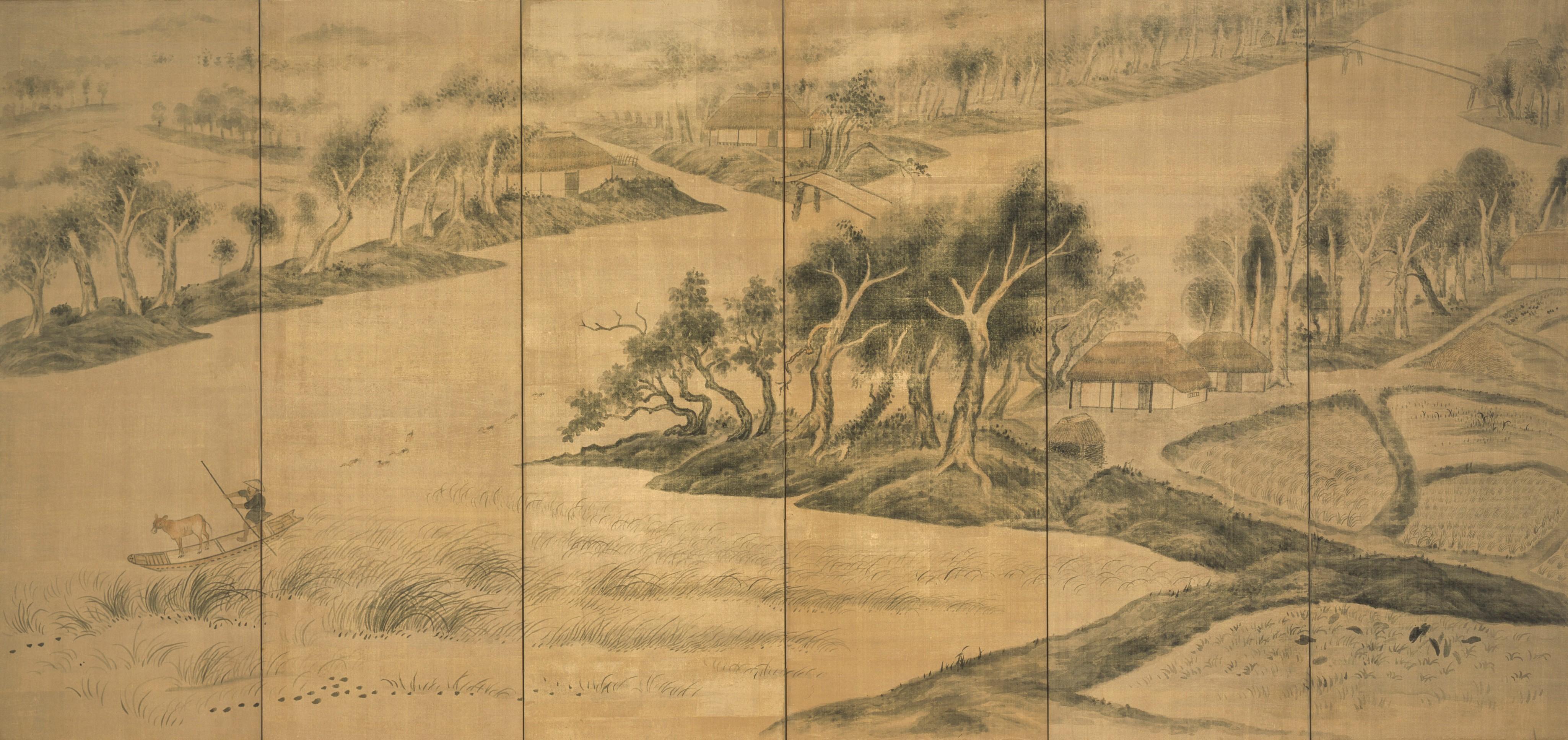 小川芋銭「江村六月」_1935年