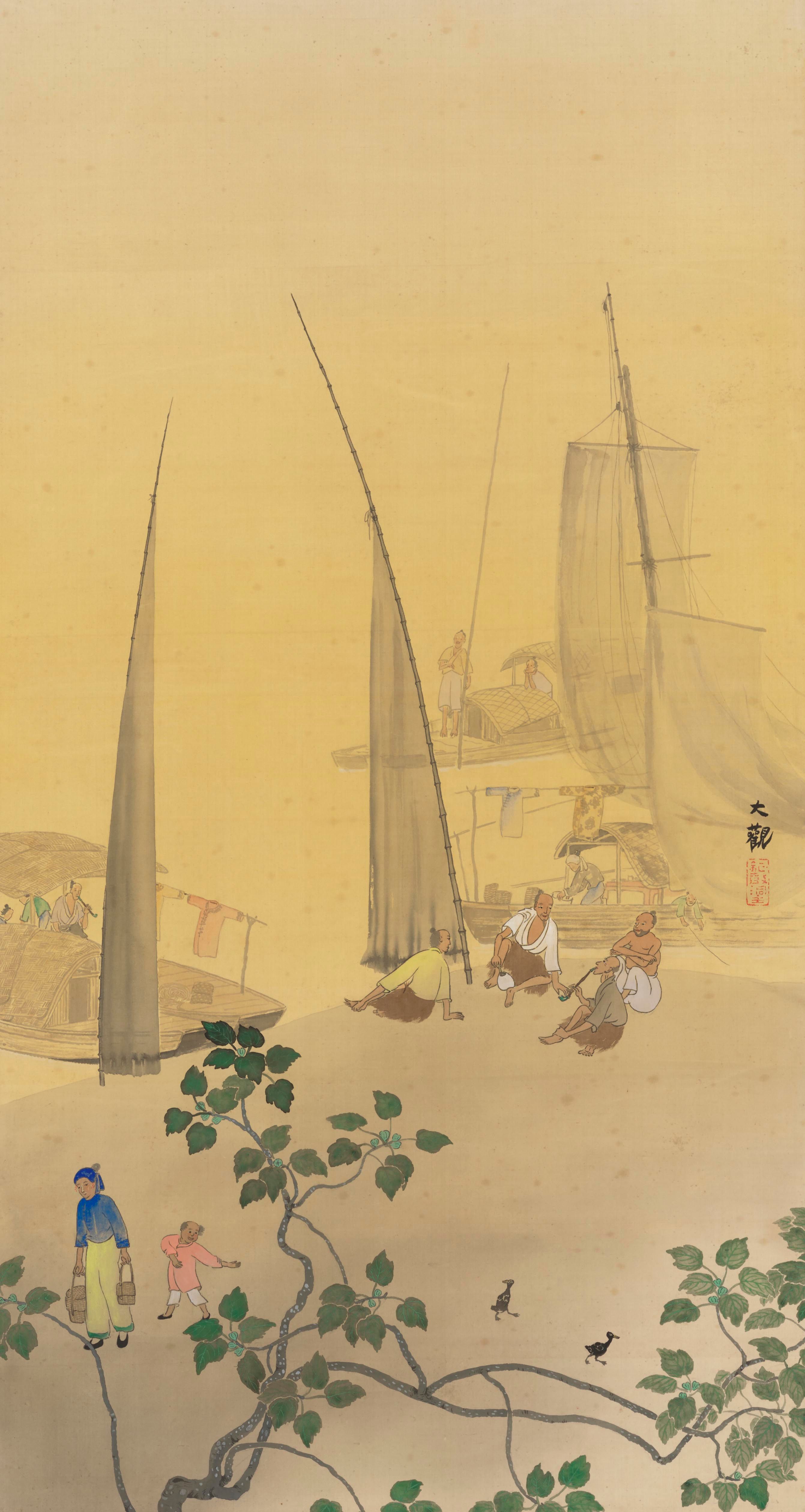 横山大観「漁村返照」_1912_S